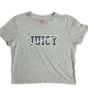 Juicy Couture Gray Graphic Cropped Tee